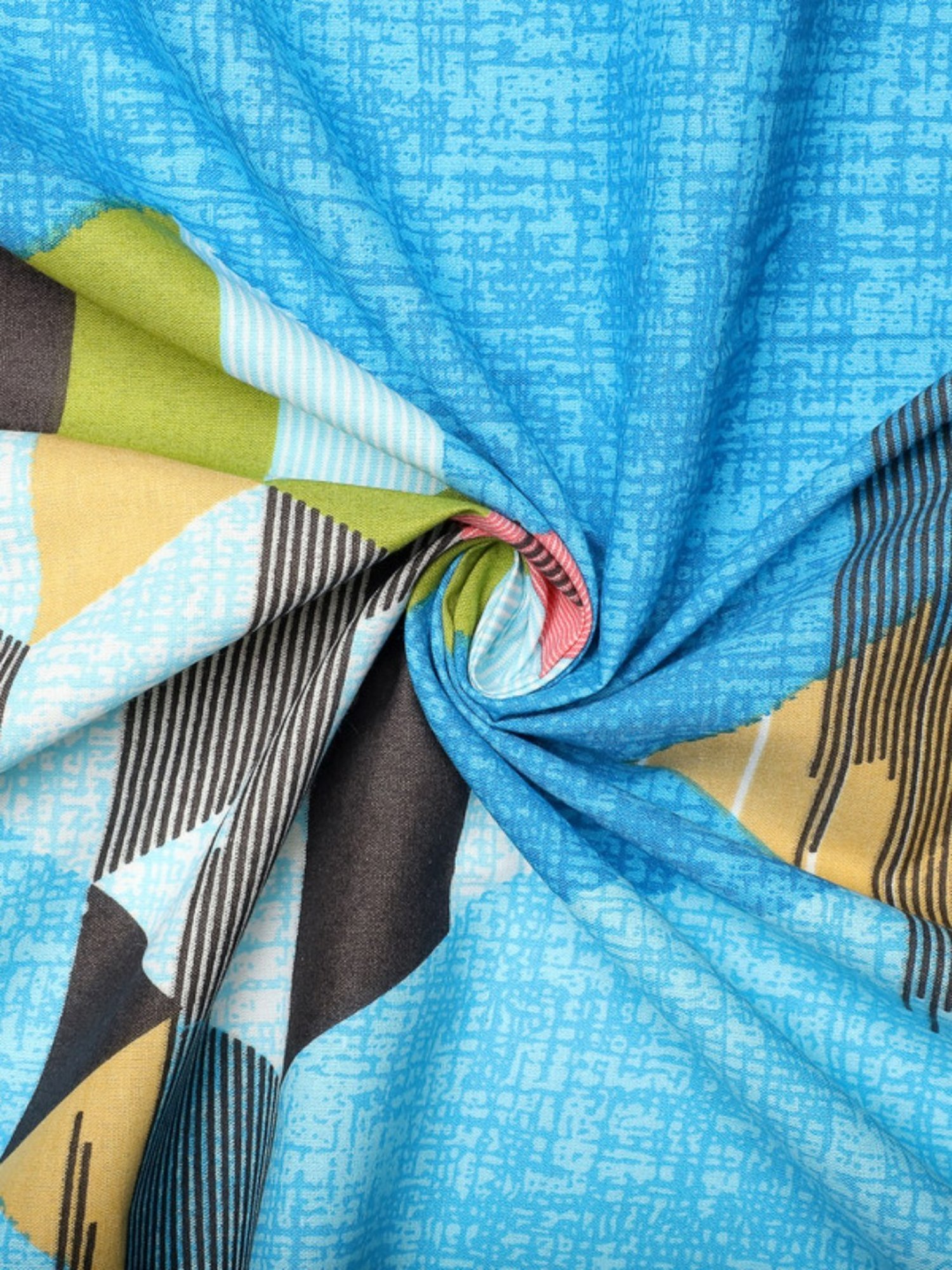 Dhrohar Printed Blue Cotton 180 TC Double Bedsheet with 2 Pillow covers