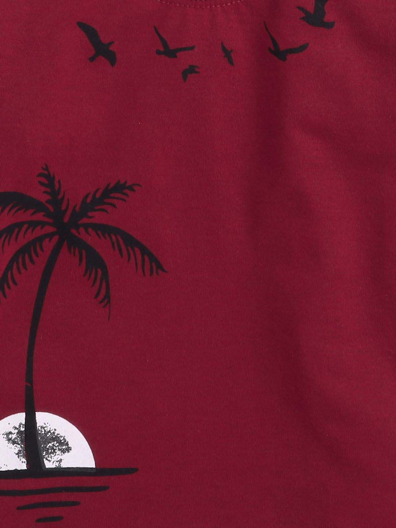 Fourfolds Unisex Maroon Printed T-Shirt