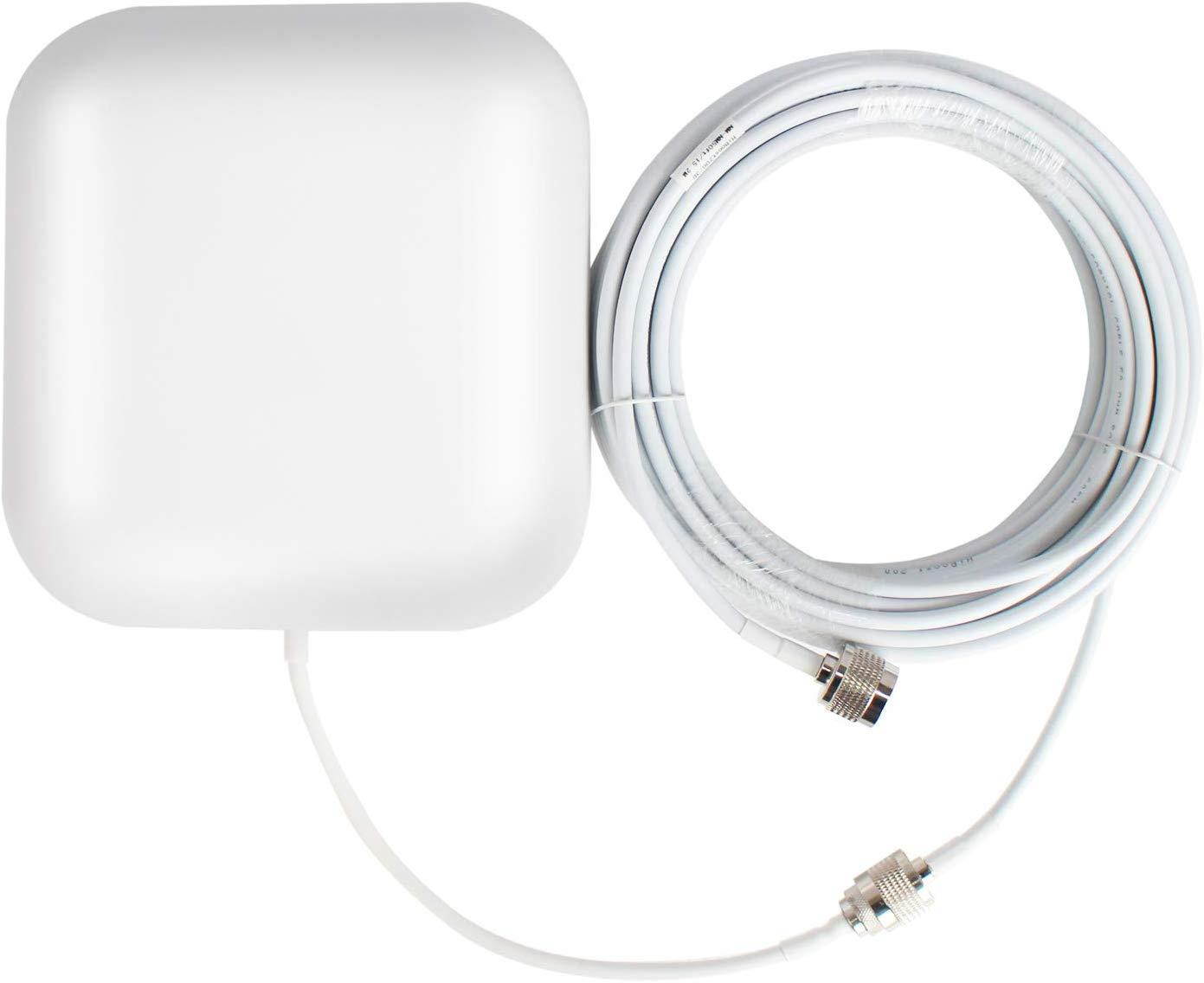 HiBoost Wall Mount Panel Antenna Kit for Signal Booster, Wide Band 698-2700 MHz, Compatible with All US Carriers 2G/3G/4G LTE, with 50FT Coaxial Cable, Best to Broadcast Signal of Cell Booster