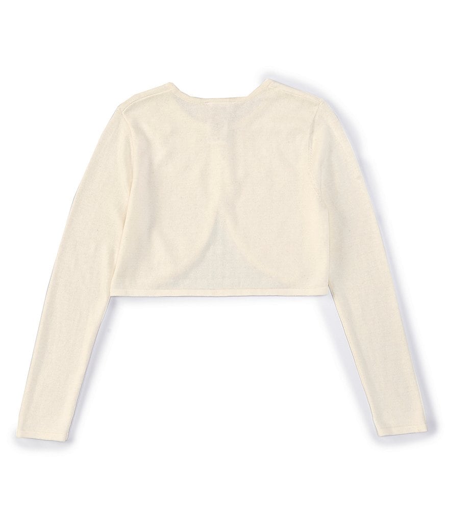 Bonnie Jean Big Girls 7-16 Faux-Pearl-Accented Sweater-Knit Cardigan