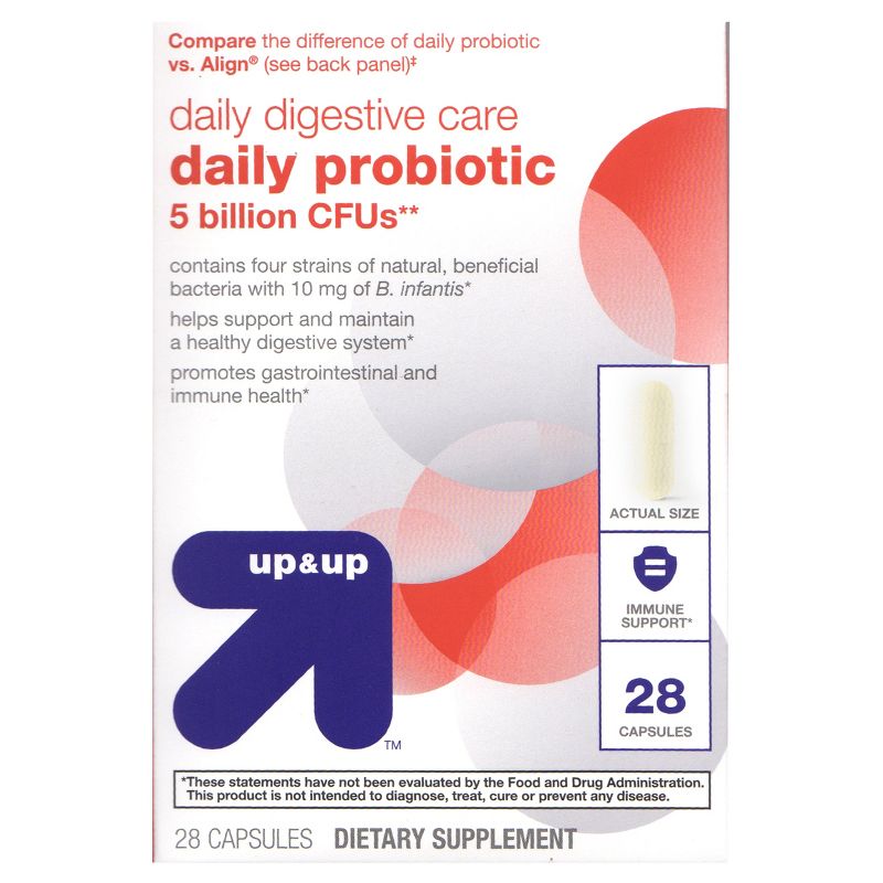 Daily Probiotic 4x Support Caplets - 28ct - up & up™
