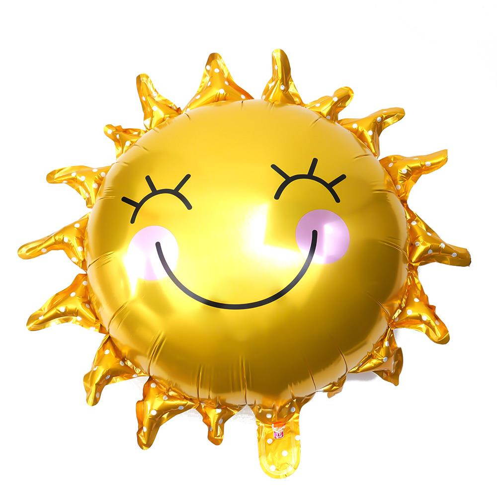 Lovely Smile Sun Balloons Baby Shower Air Balls Helium Foil Balloons Emoji Smiley Face Printed Wedding Party Decoration Supplies