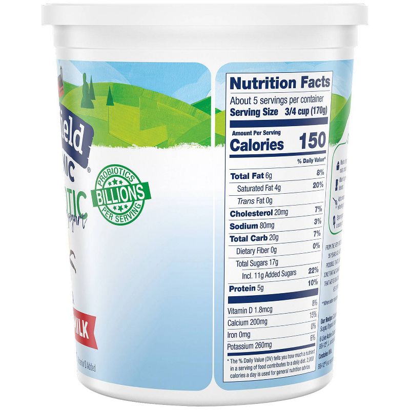 Stonyfield Organic Smooth & Creamy Whole Milk French Vanilla Greek Yogurt - 32oz