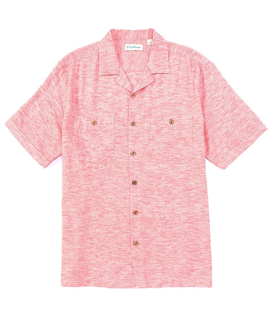 Caribbean Two Pocket Woven Button Front Shirt