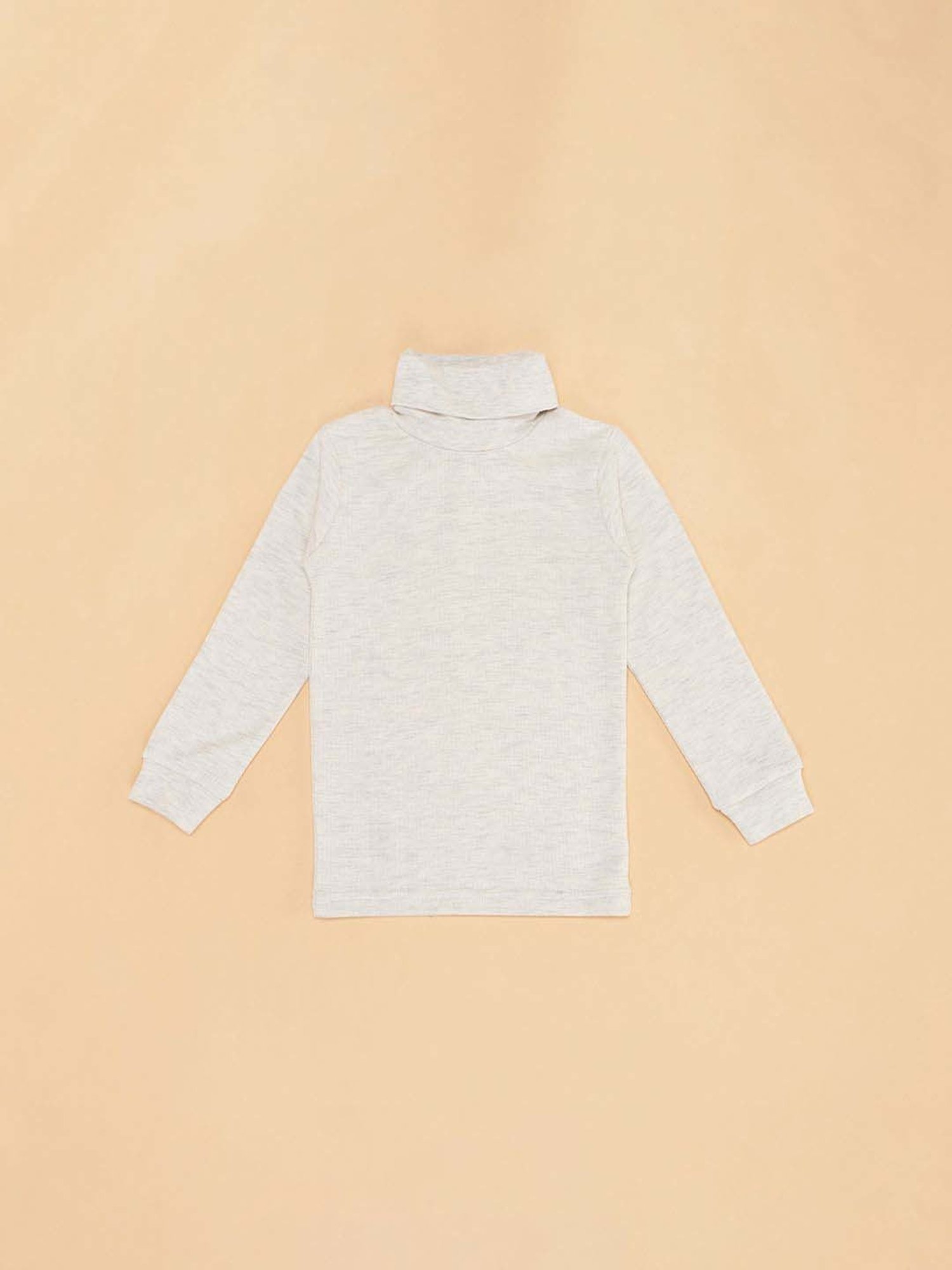 Dyca Kids Grey Melange Textured Thermal Top (Pack Of 2)