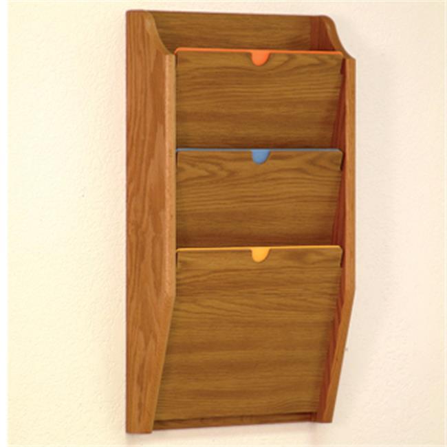 Wooden Mallet HIPAA Compliant 3 Pocket Privacy Office Letter Size Chart Holder Furniture Medium Oak