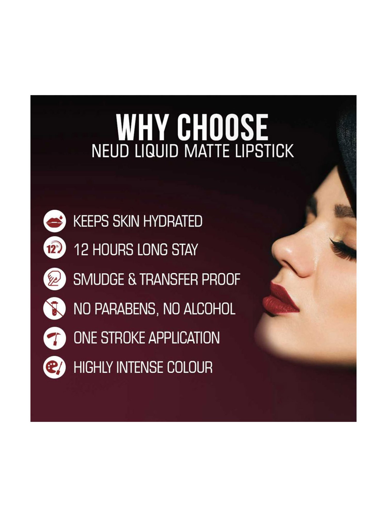 NEUD Matte Liquid Lipstick Red Kiss with Free Lip Gloss - Pack of 2 (Each)