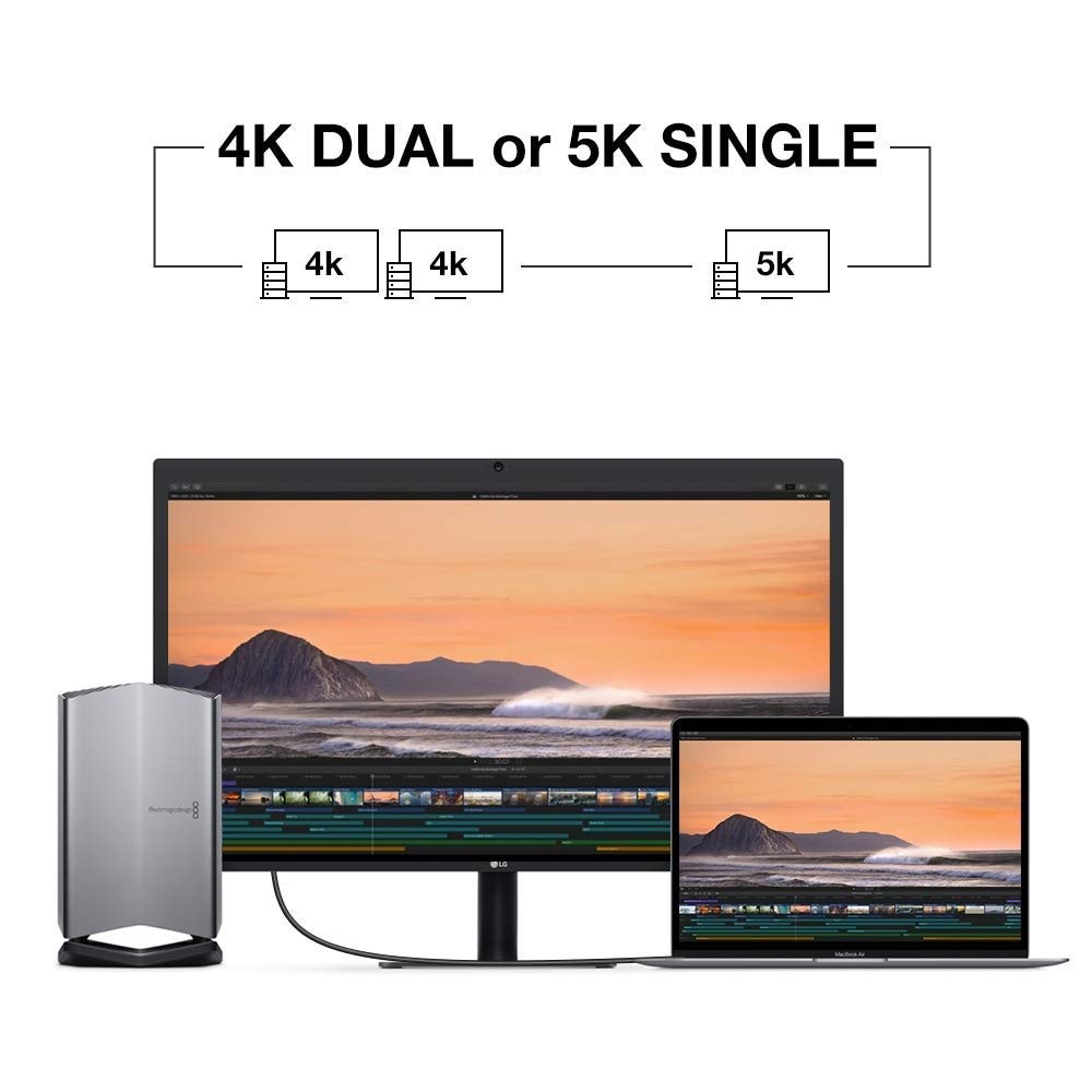 Thunderbolt 3 Cable 5ft (USB-C to USB-C) BrexLink 40Gbps Data Transfer/ 100W 5A Charging/ 5K@60Hz Type-C Compatible with External SSD eGpu USB-C Docking Station MacBook (Black)