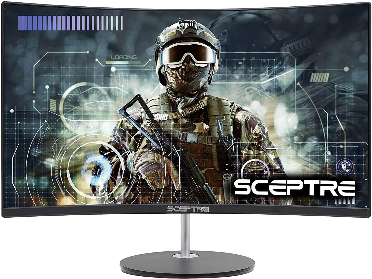24" Curved 75Hz Gaming LED Monitor Full HD 1080P HDMI VGA Speakers, VESA Wall Mount Ready Metal Black 2019