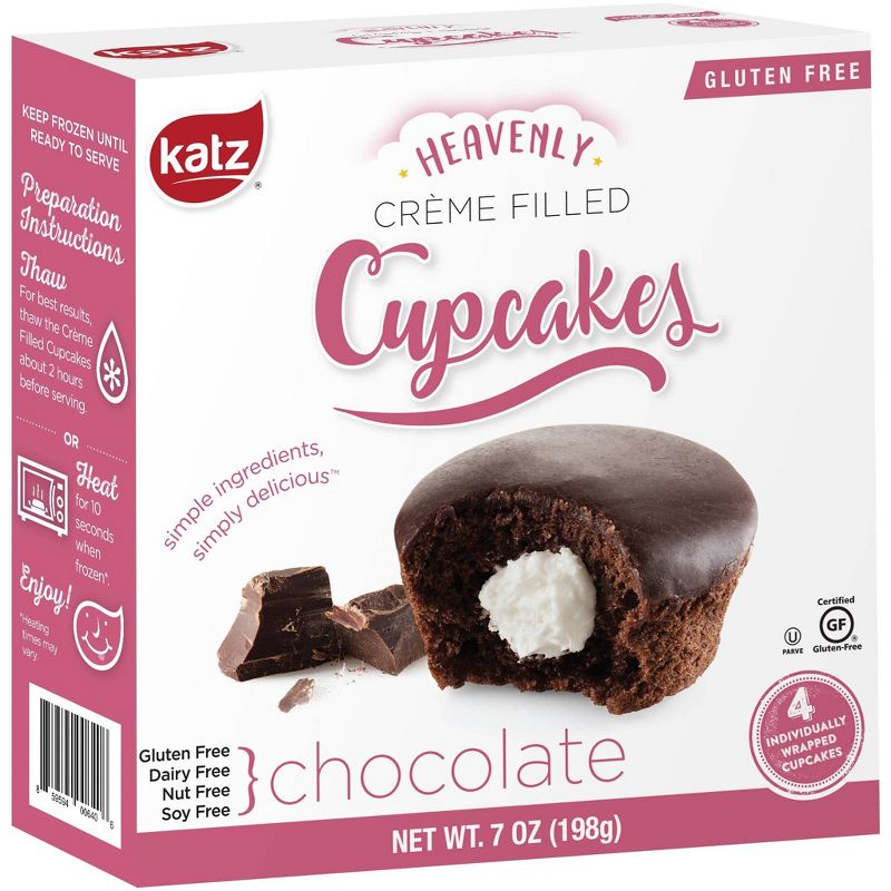 Katz Gluten Free Creme Filled  Chocolate Cupcakes - 7oz