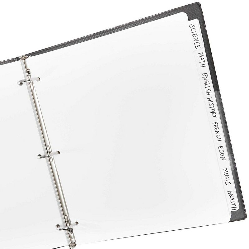 Paper Junkie 12 Sets White 3 Ring Cardstock Paper Binder Dividers with 8 Tabs, 9.5 x 11 in