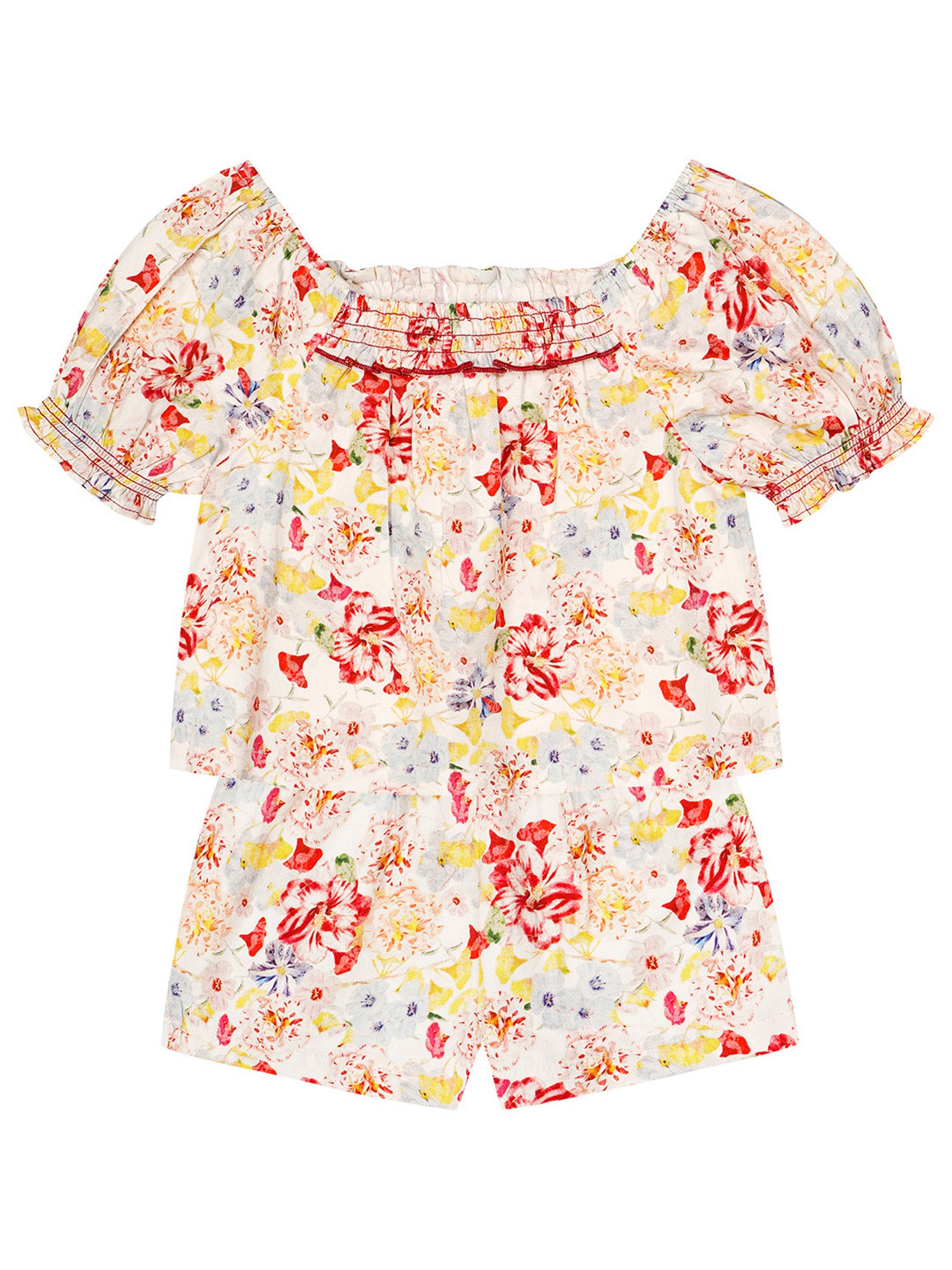 Budding Bees Kids Pink Printed Top with Shorts