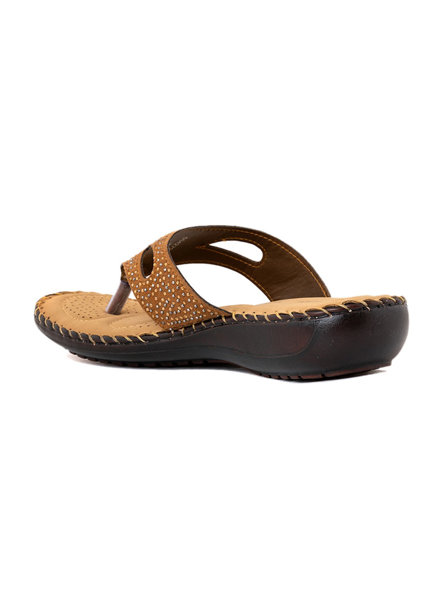 Khadim Women's Brown Thong Wedges