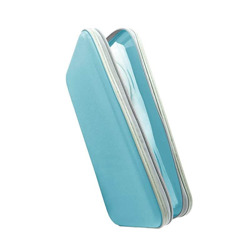 CD CaseDVD Storage DVD Case Holder VCD Wallet Organizer Protective Hard Plastic Portable Case 80 Capacity Sea Blue