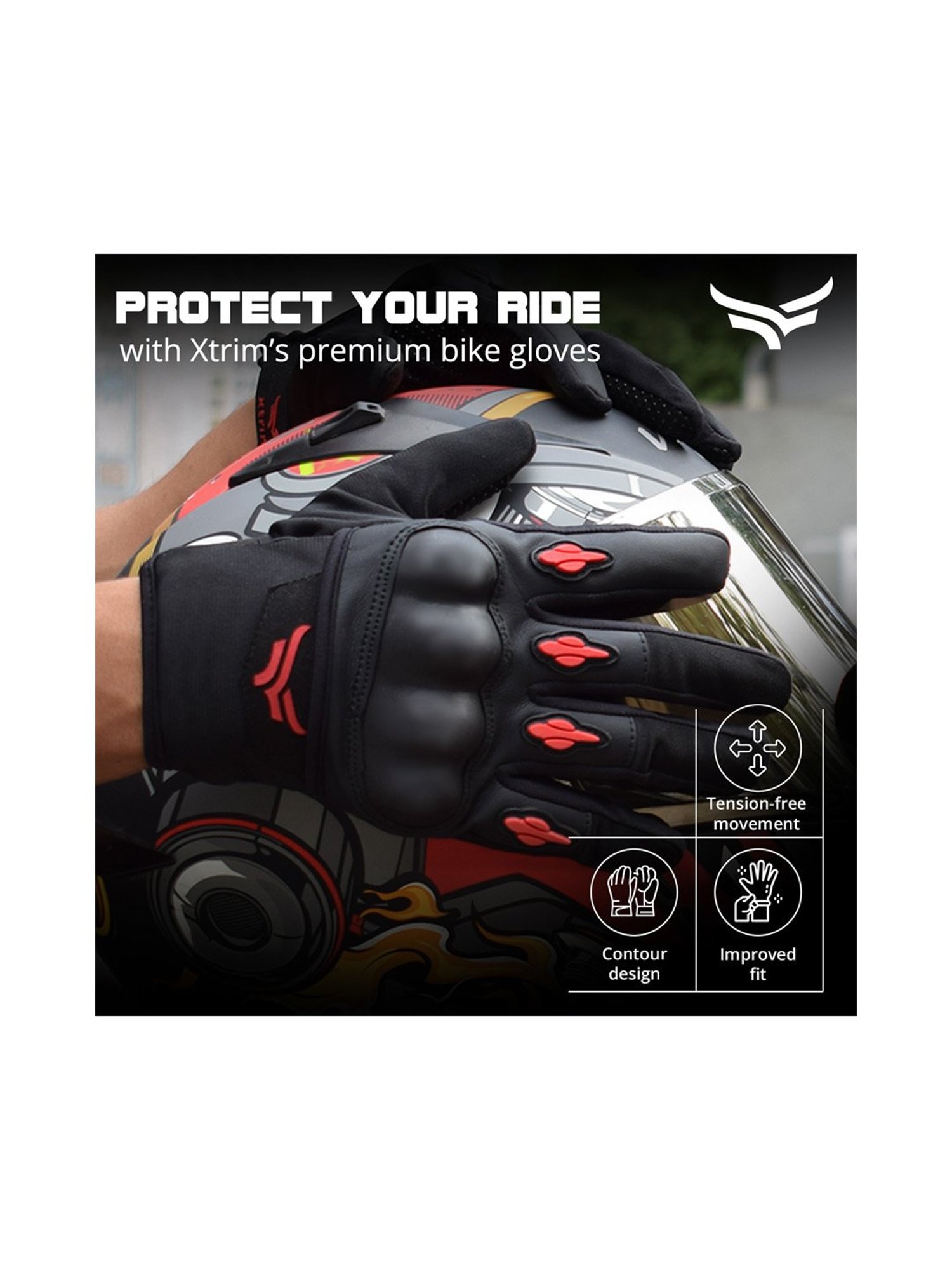 Xtrim Universal Bike Riding Gloves (Red) Size - Medium