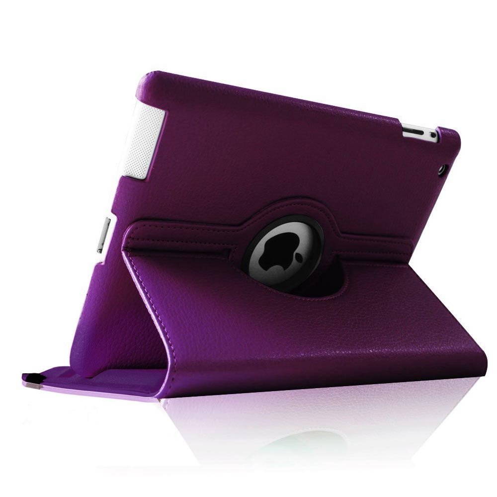 Fullbell Apple iPad 2/3/4 Case - 360 Degree Rotating Stand Smart Case Cover for iPad with Retina Display (iPad 4th Generation), the new iPad 3 & iPad 2 (Automatic Wake/Sleep Feature) - Black