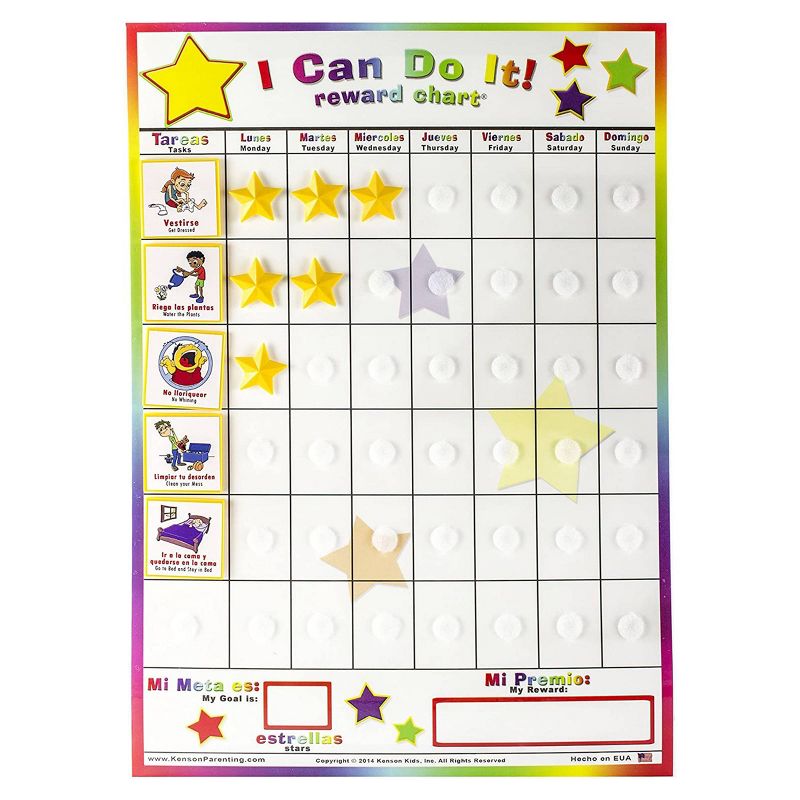 Kenson Kids Spanish/English "I Can Do It!" Reward Chart