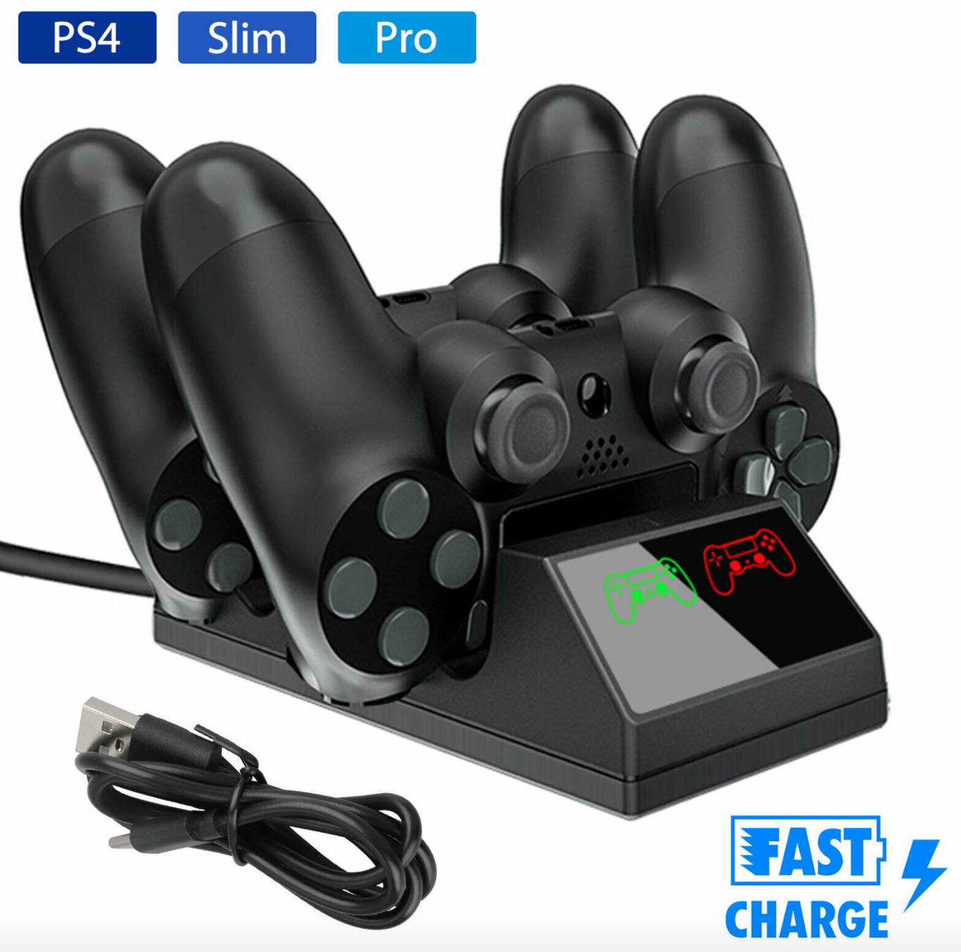Game Accessories for PS4/Pro/Slim Wireless Controller Dual Charging Dock LED