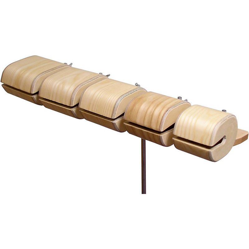 Black Swamp Percussion Bentwood Set of 5 Temple Blocks with Mounting Bar