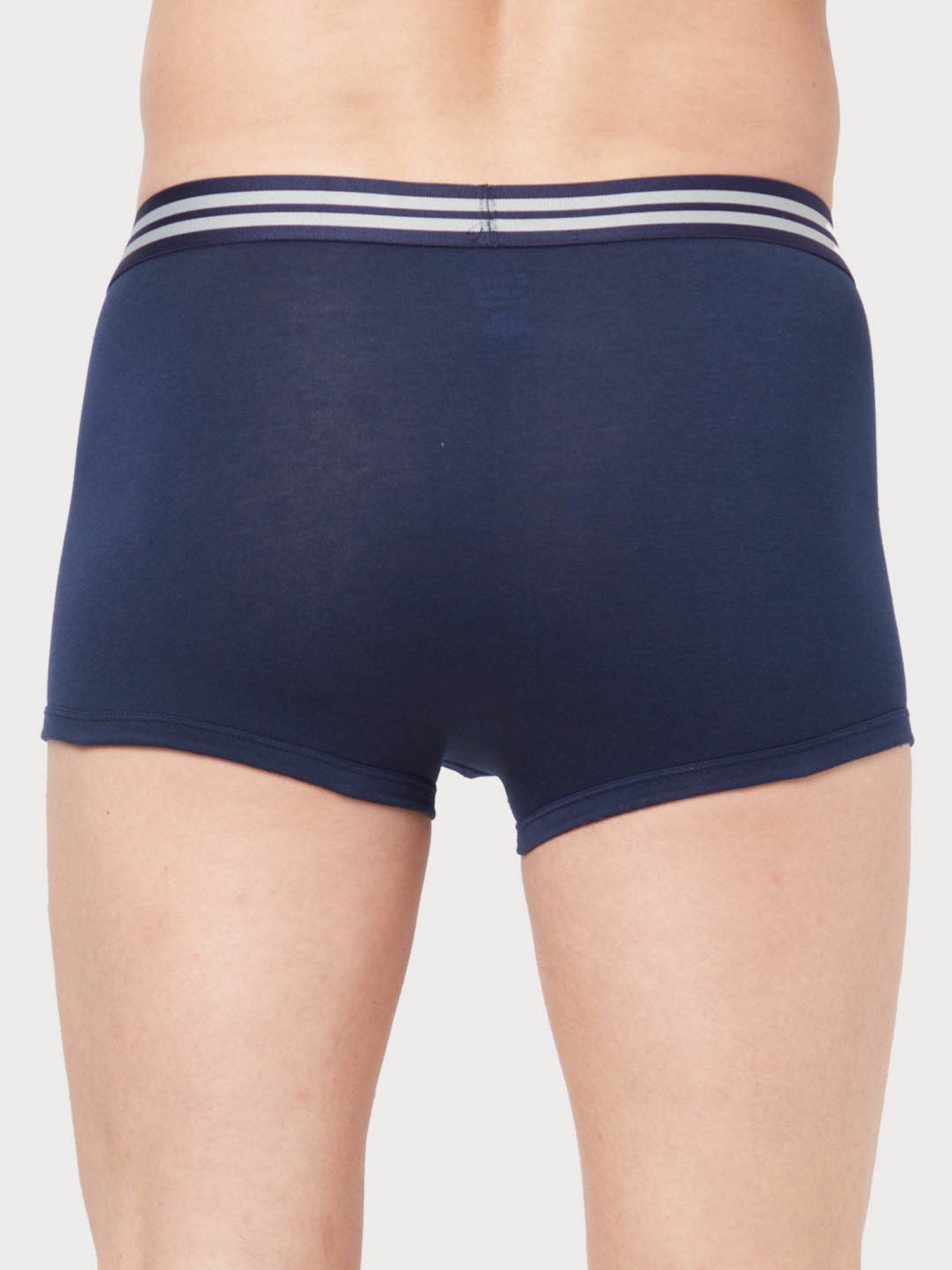 Zoiro Dark Denim & Black Cotton Regular Fit Trunks - Pack Of 2