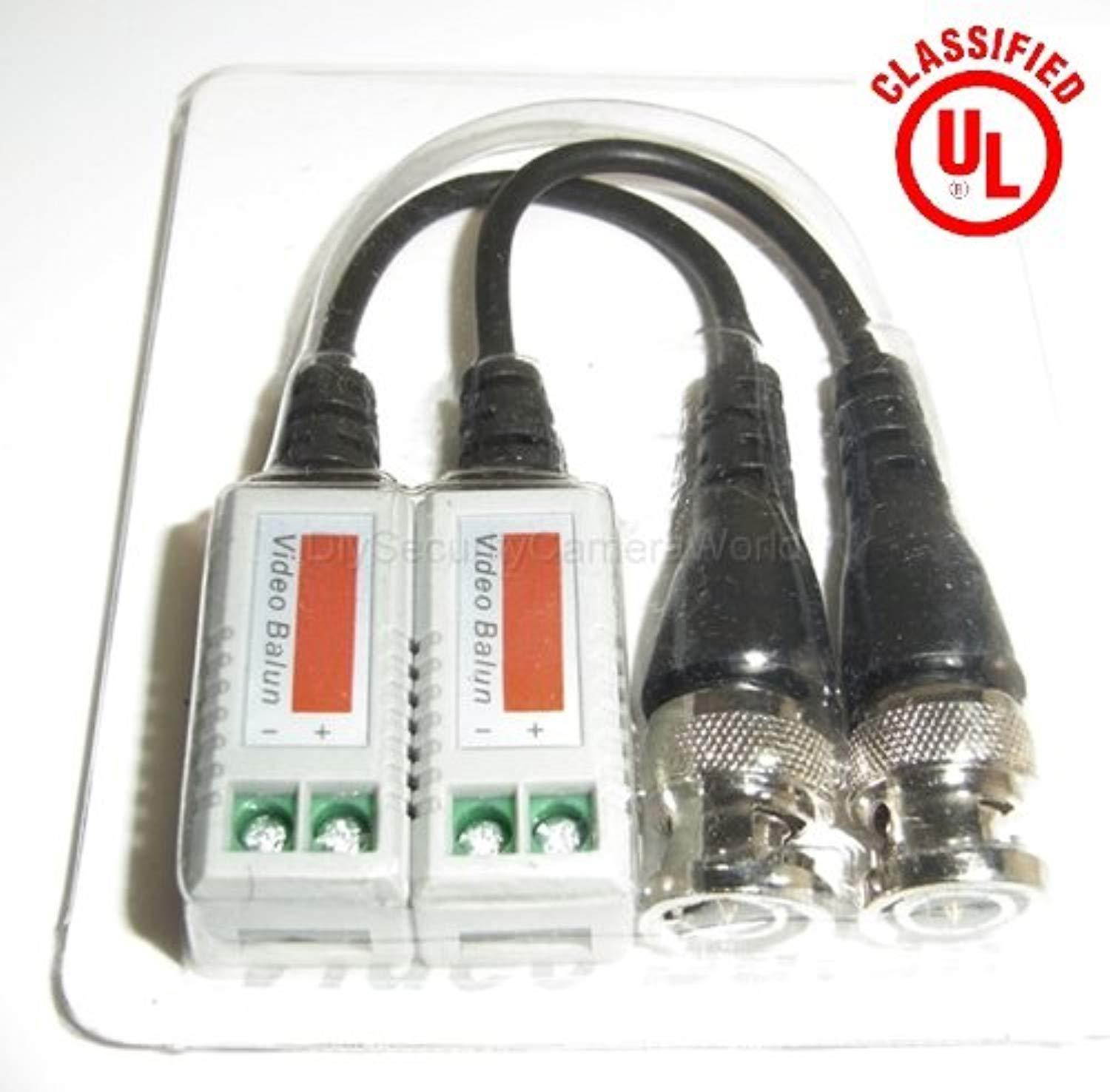6 pairs (12 pcs) mini cctv bnc video balun with lead coax cable