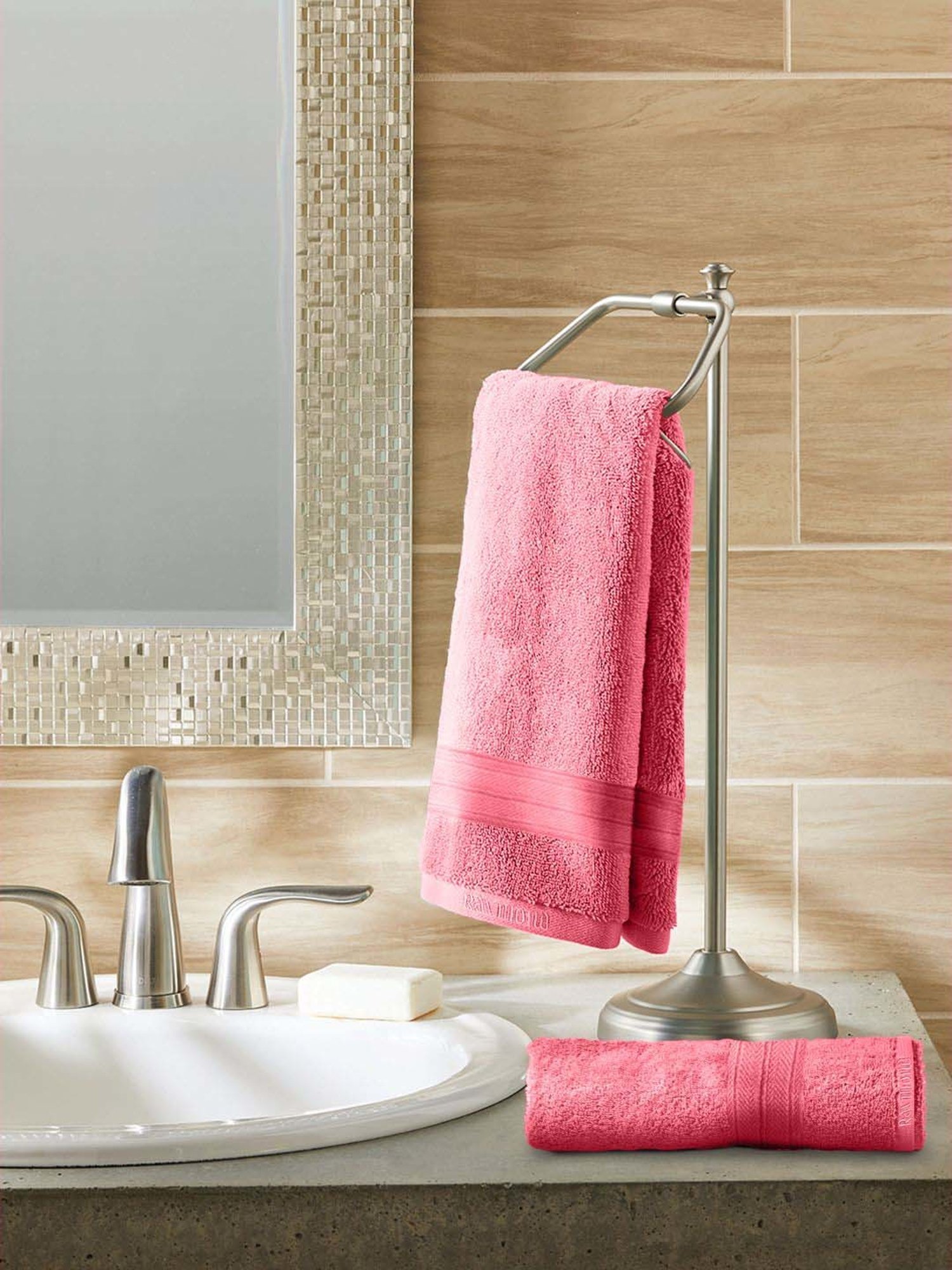 Raymond Home Neo Rose Pink 450 GSM Cotton Hand Towel