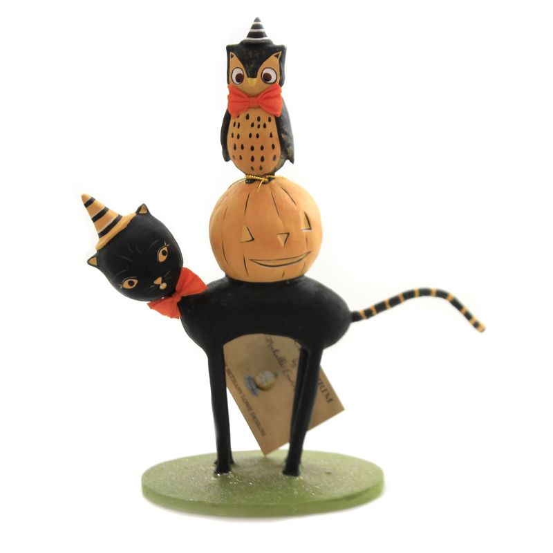 Halloween 8.5" Kitten Around Pumpkin Owl  -  Decorative Figurines