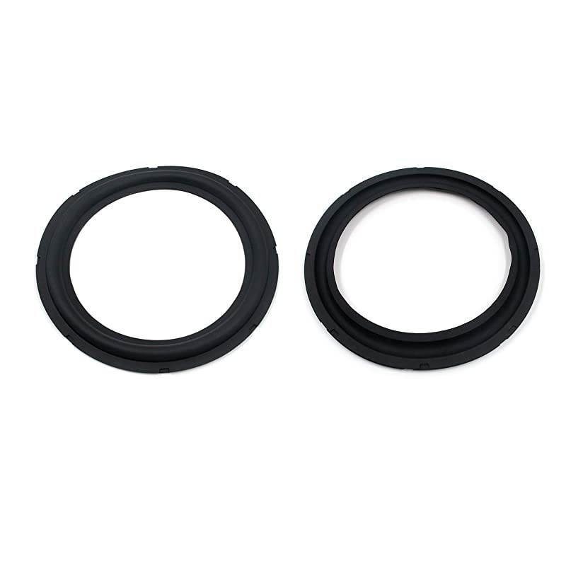 Speaker Surround Re-Foam Repair Perforated Speaker Surround Foam Edge Horn Shape for Speaker Replacement or DIY Rubber 10" Black Set of 2
