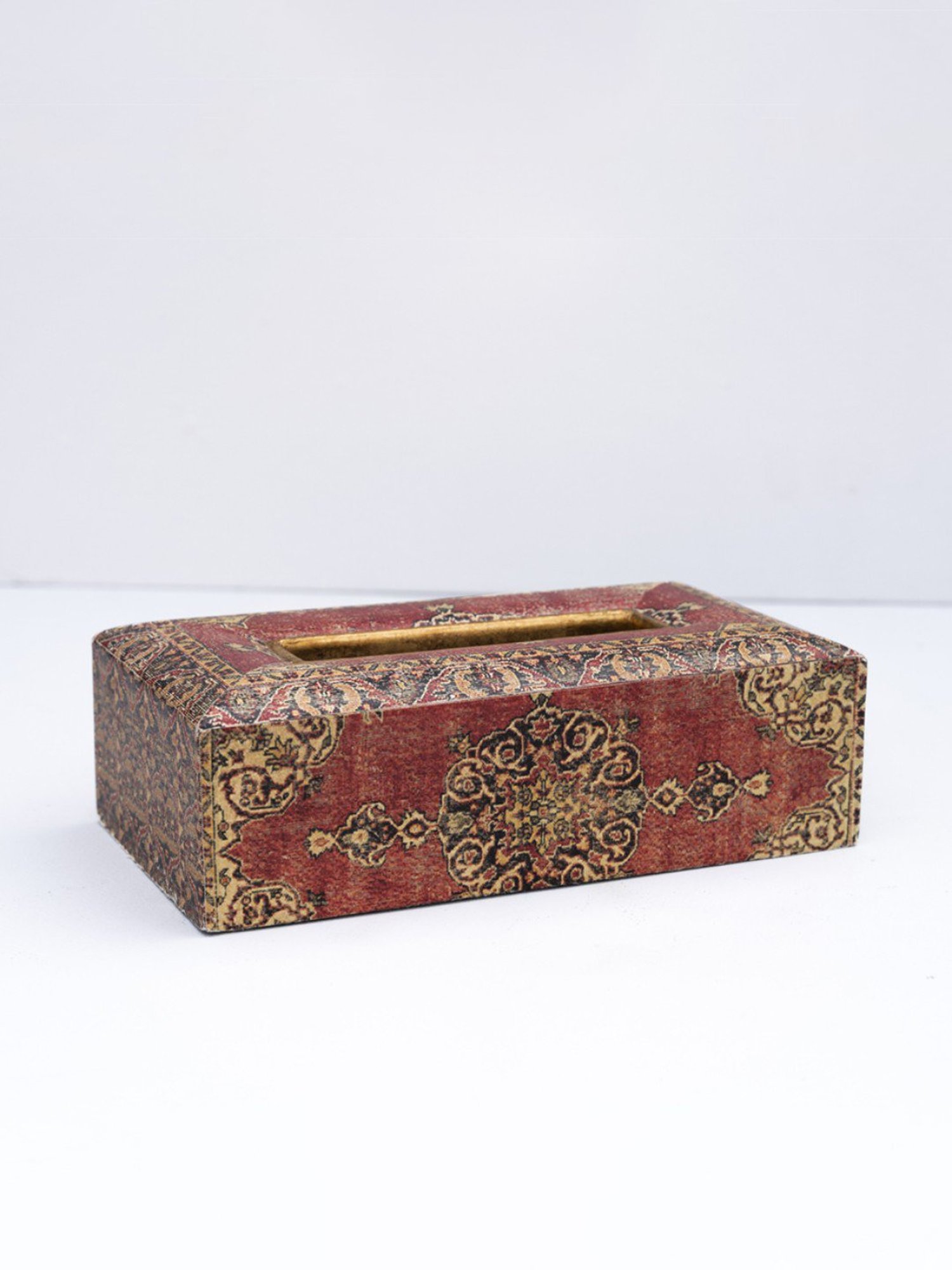Karo Samara Printed Multicolor Wood Tissue Box