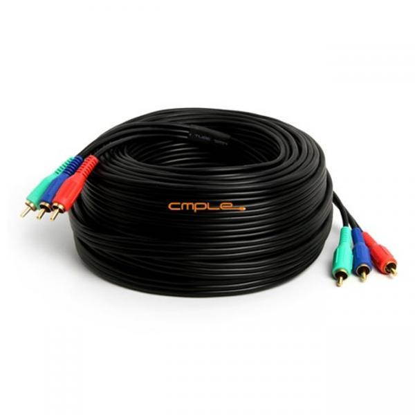 Cmple - 3-RCA Male to 3RCA Male RGB Component Video Cable For HDTV - 75 Feet