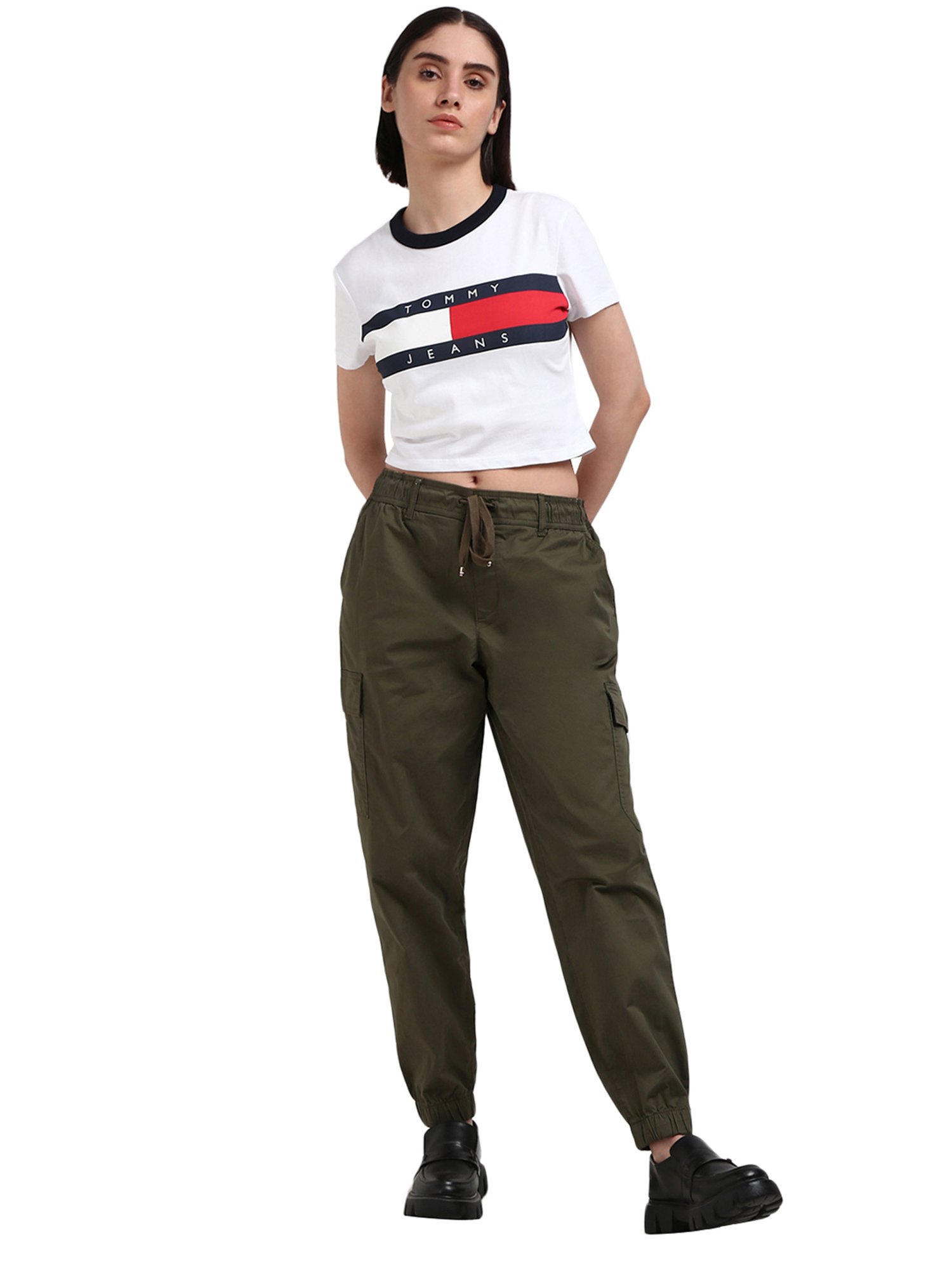 Tommy Hilfiger White Cotton Printed Women T-Shirt