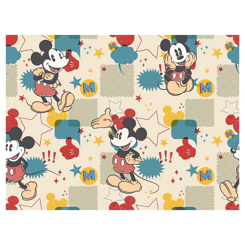 Mickey Mouse Comic Burst Flannel Fabric
