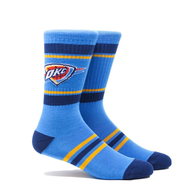 NBA Oklahoma City Thunder Stripe Crew Socks - L