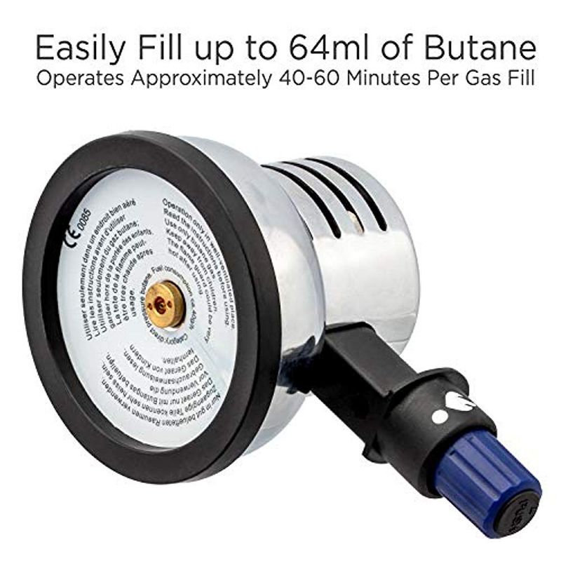 Ivation Butane Micro Burner - Mini Tabletop Butane Burner w/Adjustable Gas Control Knob & Safety Button