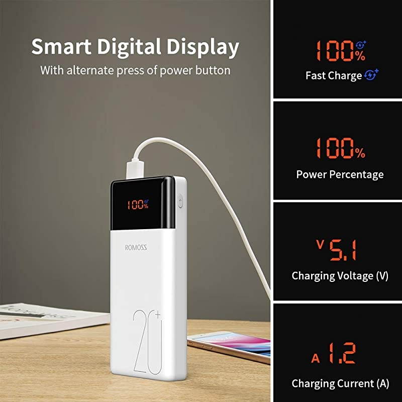 20000mAh Power Bank LT20PS+ 18W PD USB C Portable Charger with 3 Outputs 3 Inputs External Battery Pack Cell Phone Charger Battery Compatible with iPhone 11 Xs Max iPad Pro Samsung S20