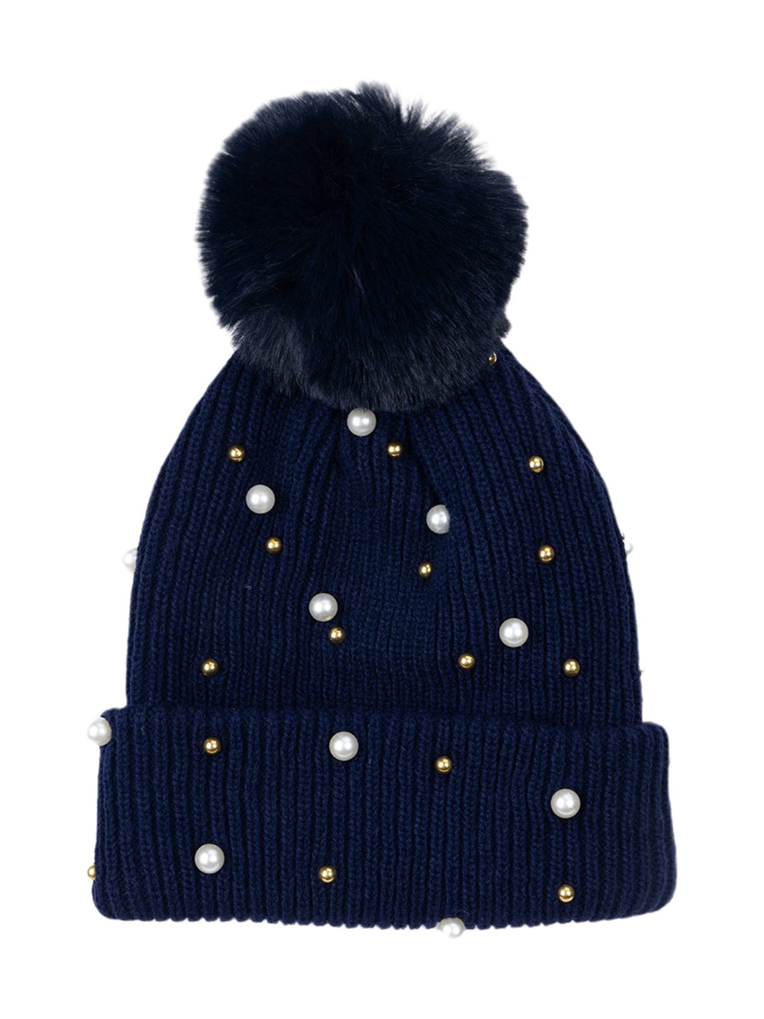 Kazo Navy Embellished Beanie