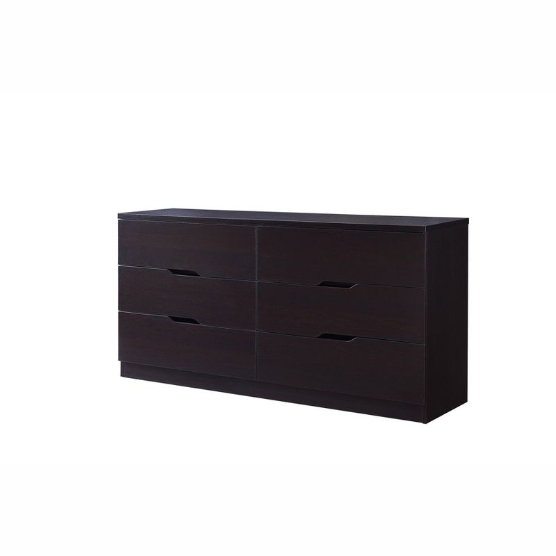 Nelton 6 Drawers Dresser Cappuccino - miBasics