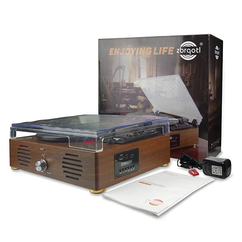 Player-13 in 1 Turntable with Speakers Vinyl ing LP Bluetooth USB TF Card FM Radio Aux Input RCA Line Out and Headphone Jack