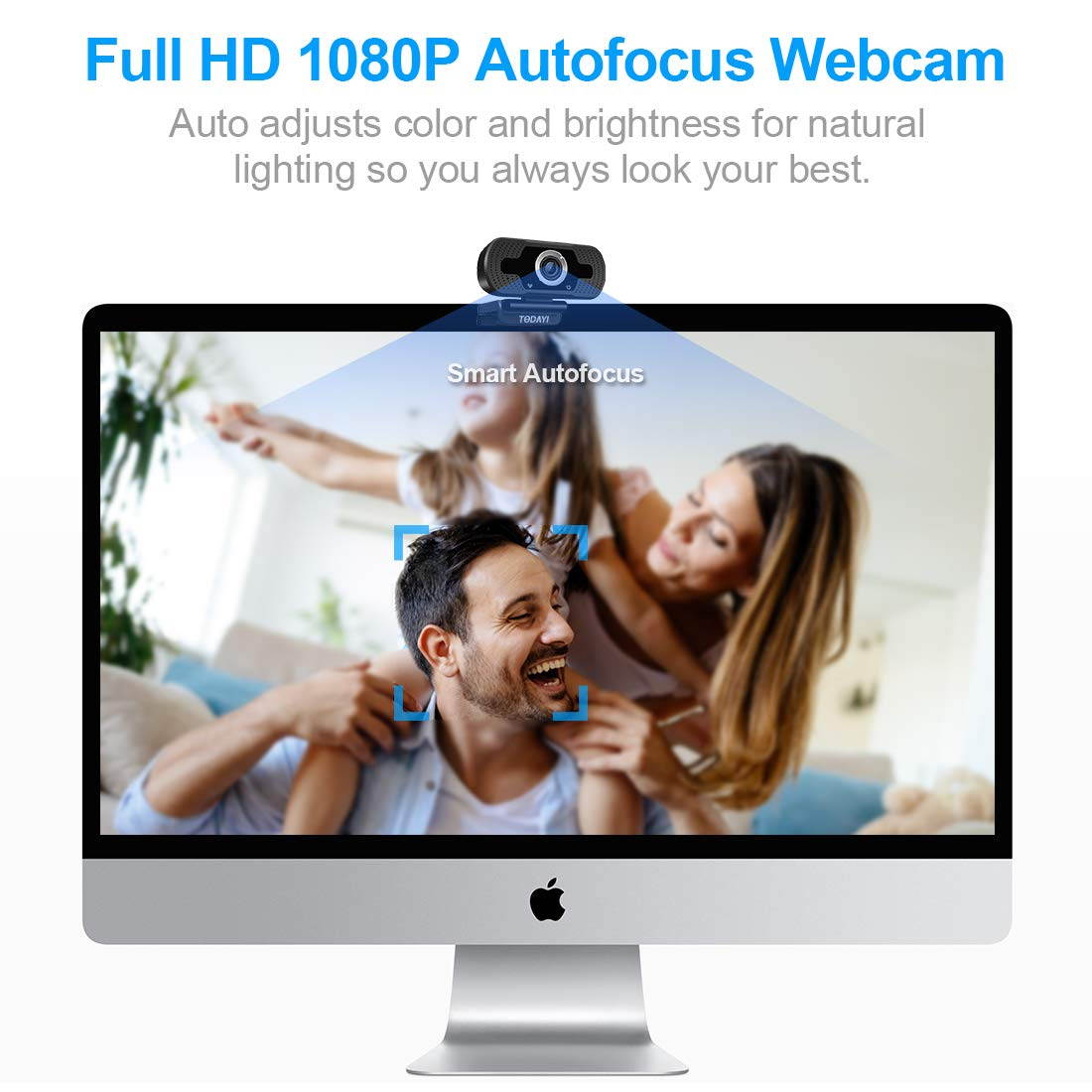 Webcam with Microphone, HD 1080P Computer USB Webcams for Desktop/Laptop External PC Camera Streaming Webcam for Gaming/Video Calling/Recording/Conferencing Supports Windows/Android/Linux System
