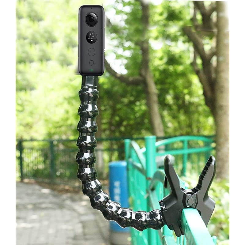 14 Head Camera Flexible Monopod Gooseneck Jaws Flex Clamp Mount for Insta360 one RSamsung Gear 360 Ricoh Theta V 360 Digital Cameras