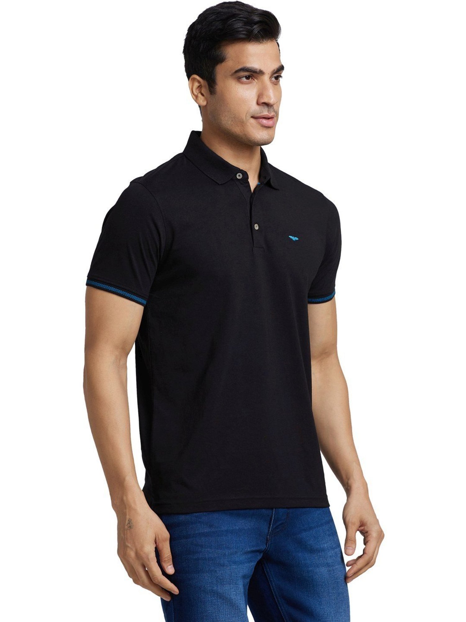 Park Avenue Black Slim Fit Polo T-Shirt
