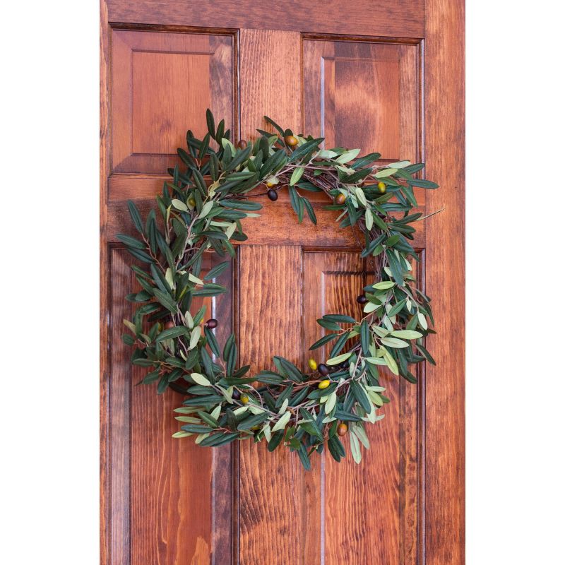 20" Artificial Olive Wreath - Nearly Natural