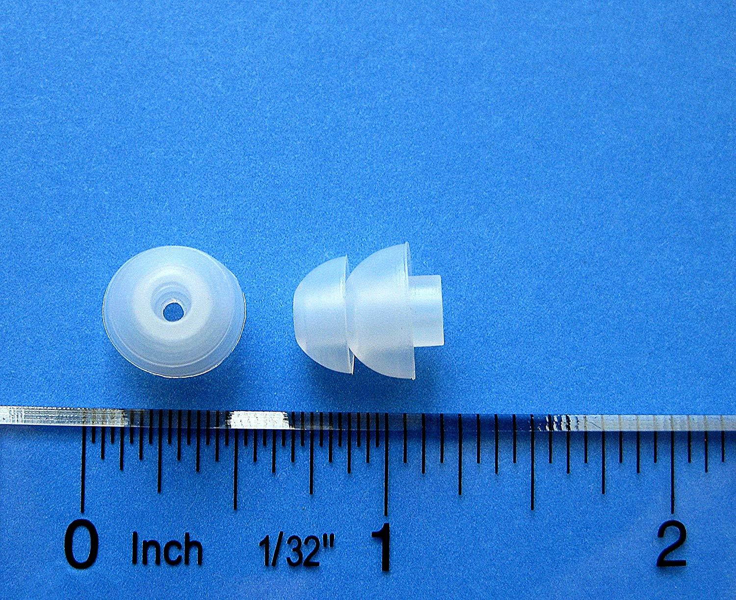 6 Small (S) Clear Double (2 Layer) Flange Earbuds Eartips Set Compatible with Shure SE110, SE115, SE210, SE315, SE420, SE425, SE530 PTH, SE535 in Ear Earphones Headsets