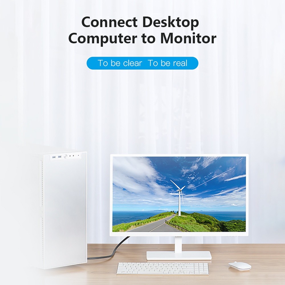 Vention VGA Cable 3+6 VGA Male to Male Cable with HD 1080P Pure Copper Conductor Dual Ferrite Cores for PC Projector 10m