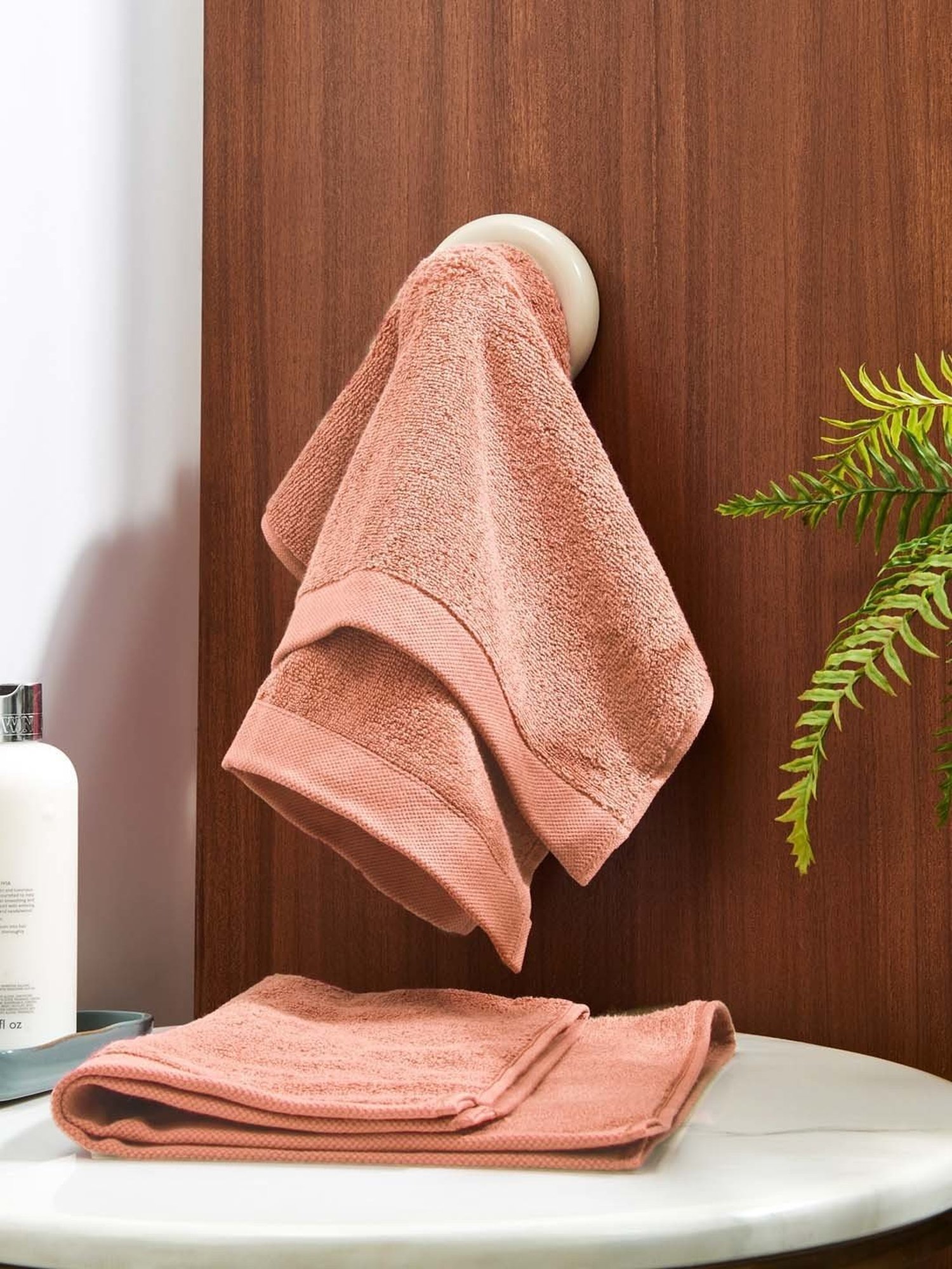 DDecor Pioneer Orange Cotton 450 GSM Hand Towel - Set of 1