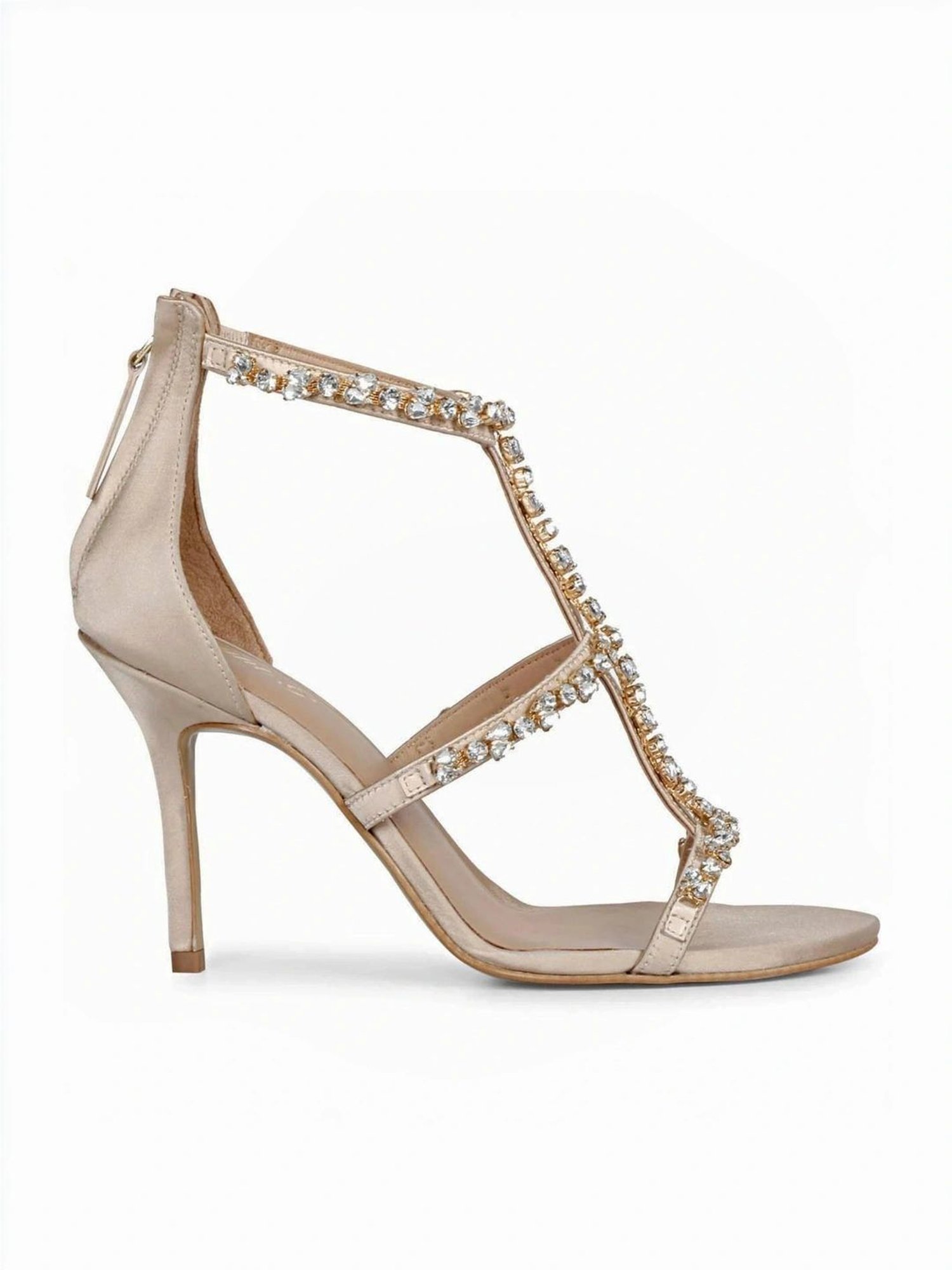 Saint G Women's Ella Champagne Ankle Strap Stilettos