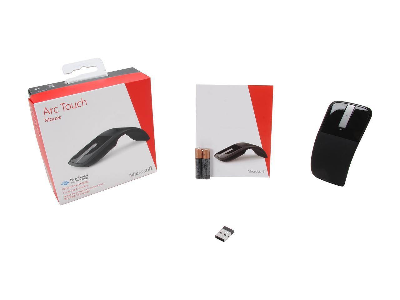 Microsoft PL2 ARC Touch Mouse RVF-00052 Black Touch Scroll USB RF Wireless BlueTrack Mouse