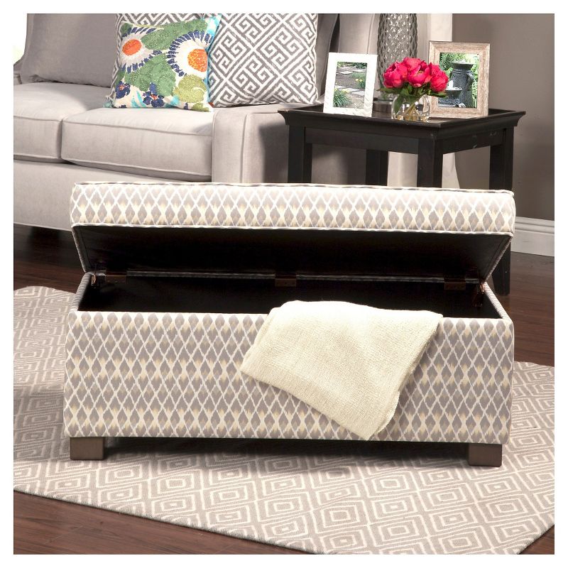 Gray Diamond Collection Storage Bench Gray/Taupe Small Diamond - HomePop