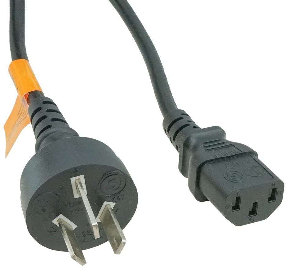 ACP1021 Argentina 3 Prong IRAM 2073 Plug to IEC C13 6 Foot (1.83 Meters) 10A Power Cord with Argentina certifications. Suitable for use as an Argentina PC Computer, Monitor or Printer Power Cord.
