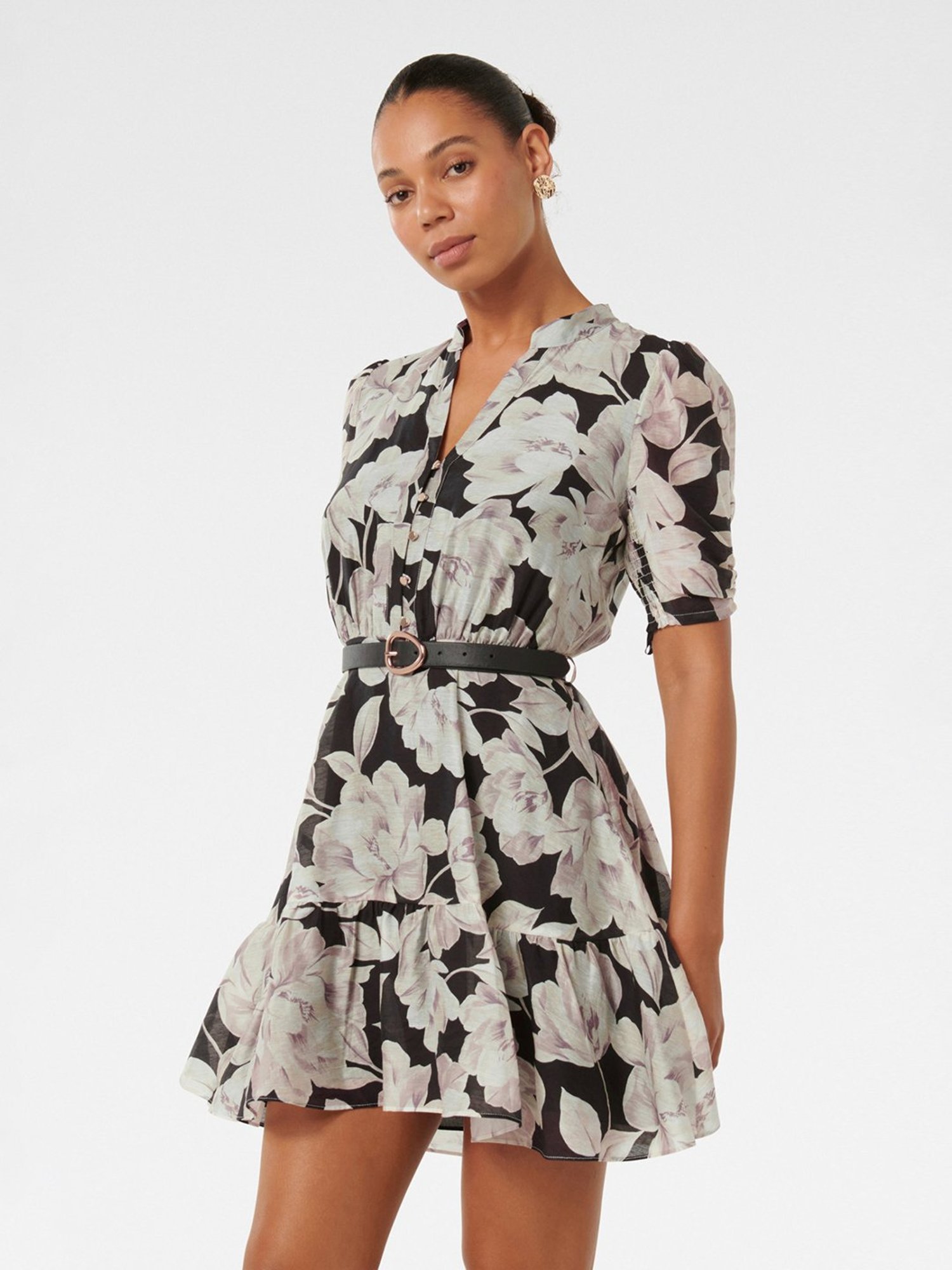 Forever New Brinkley Puff Sleeve A Line Dress With Belt